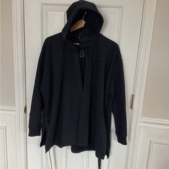 Nike Womens Dri-Fit Wrap Training Hoodie Size Large Black Athleisure 889204-010 - Picture 3 of 7